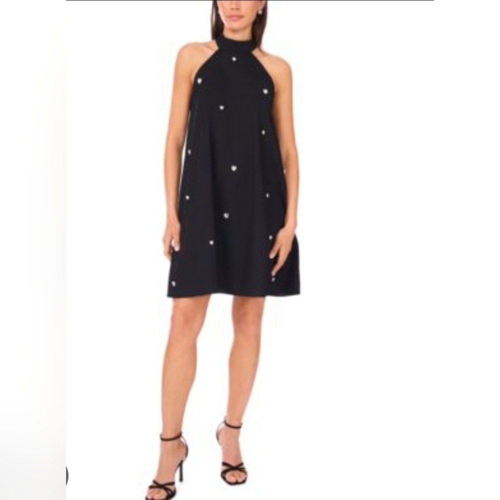 CeCe Black Dress with Elegant Details